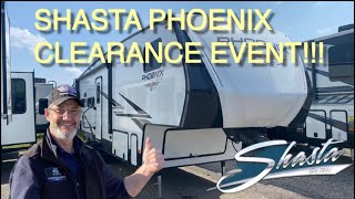 Shasta 5th Wheel Extravaganza Sale!! 2022 Shasta Phoenix Closeout Sale!! by The RV Guy 68 views 11 months ago 5 minutes, 37 seconds