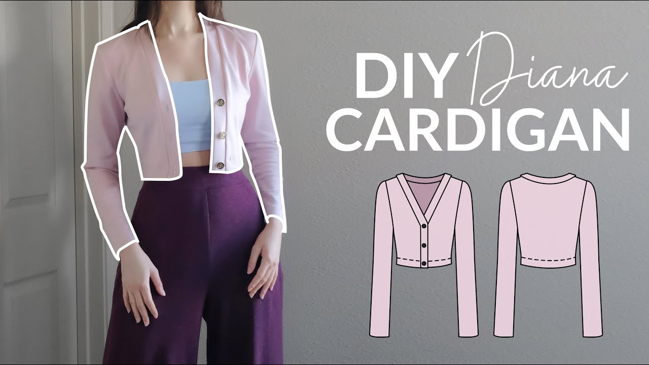 Cropped Cardigan Sewing Tutorial + NEW Sewing Pattern - YouTube
