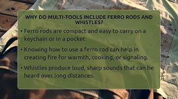 Why Do Multi-tools Include Ferro Rods And Whistles? - Survival Skills for Everyone