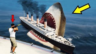 GIANT Megalodon Attack AND Destroys LOS SANTOS In GTA 5 - Biggest Shark