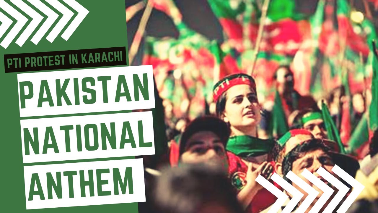Pakistan National Anthem at Millennium Mall, Karachi | PTI Protest