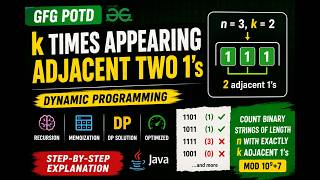 k Times Appearing Adjacent Two 1s | Dynamic Programming