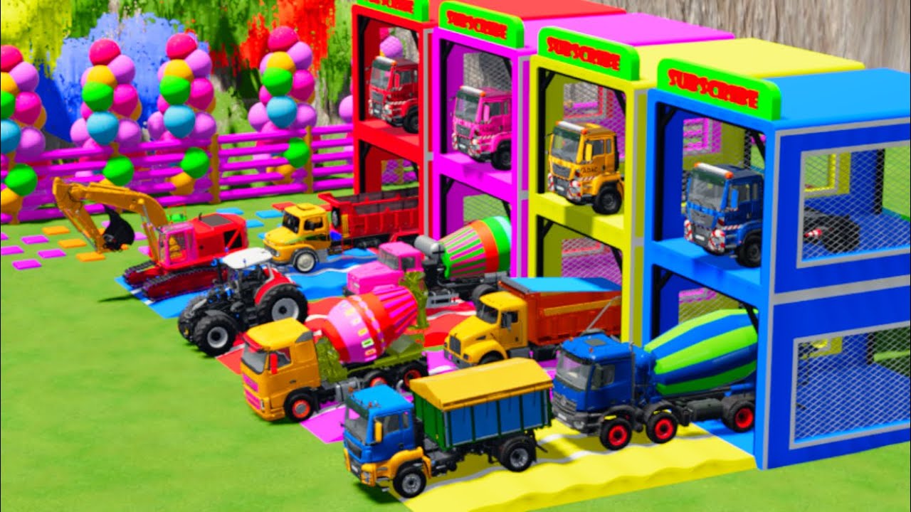 Перевозка всех цветов бетоносмесителей с использованием грузовиков Mack, Scania, Peterbilt, Track...