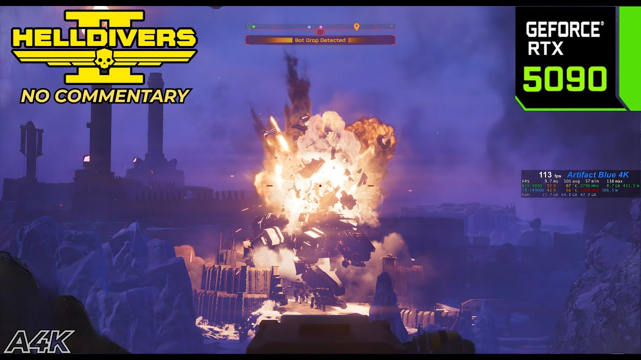 RTX 5090 HELLDIVERS 2 | Bots! Festival of Reckoning | 4K 60fps Ultra Max Settings