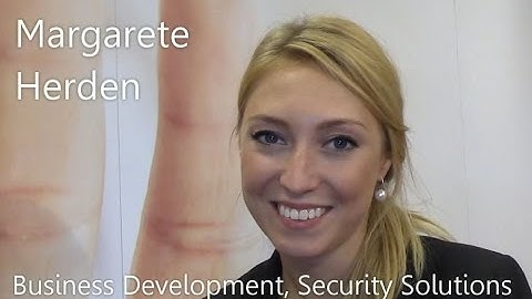 Margarete Hereden presents bioLock at the biometrics 2014 in London