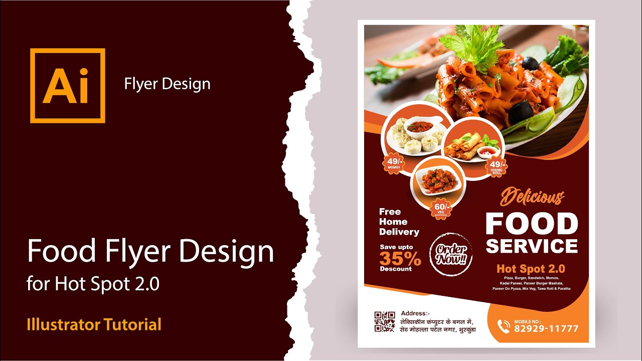 Social Media Post Design for Restaurant | Adobe Illustrator | Graphic Korner