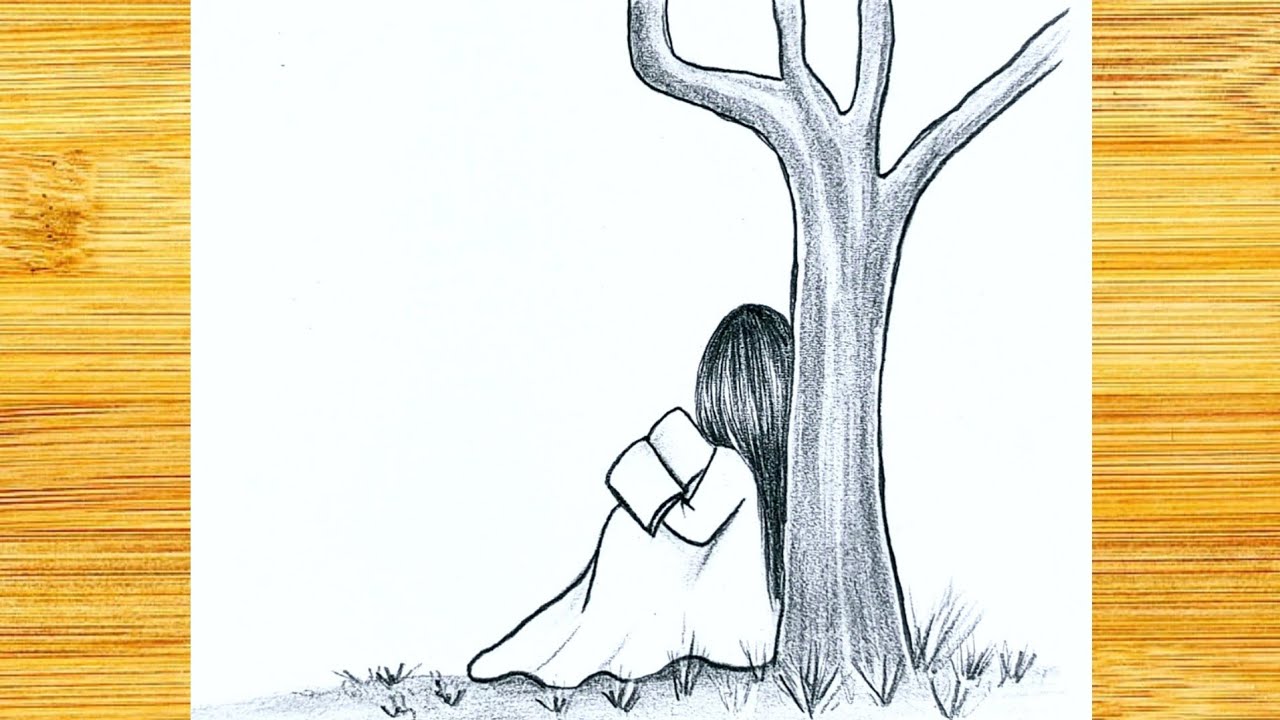 Premium Vector  Sketch of lonely girl sits o a bench in an autumn park