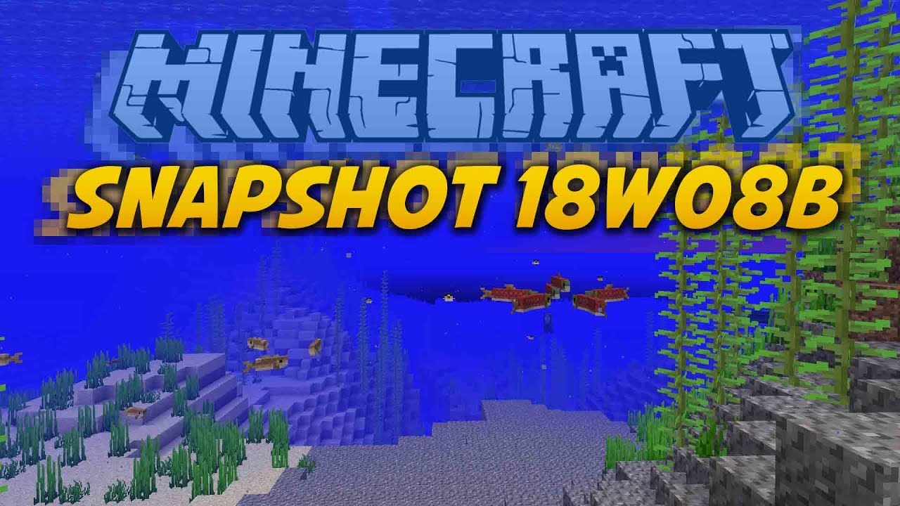 Minecraft Snapshot 18w08b REAL Fish! Fish in buckets 