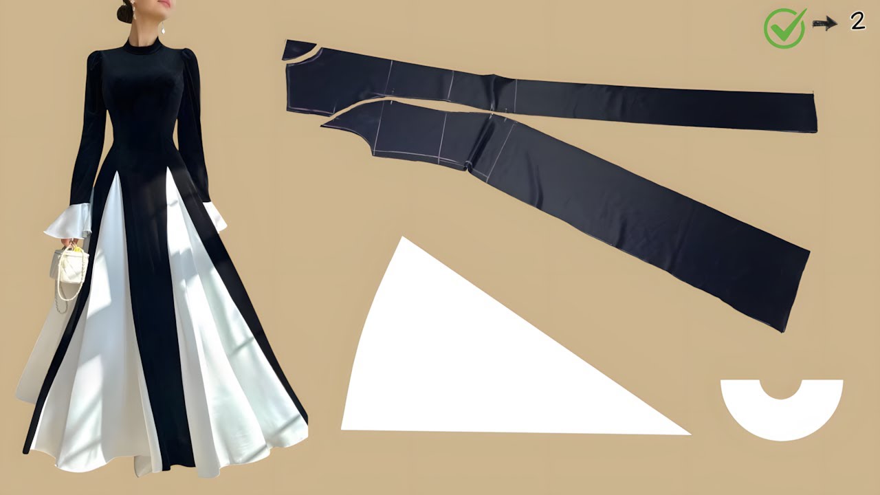 Sewing a trendy dress in the easiest way | Cutting and sewing dress | part 2