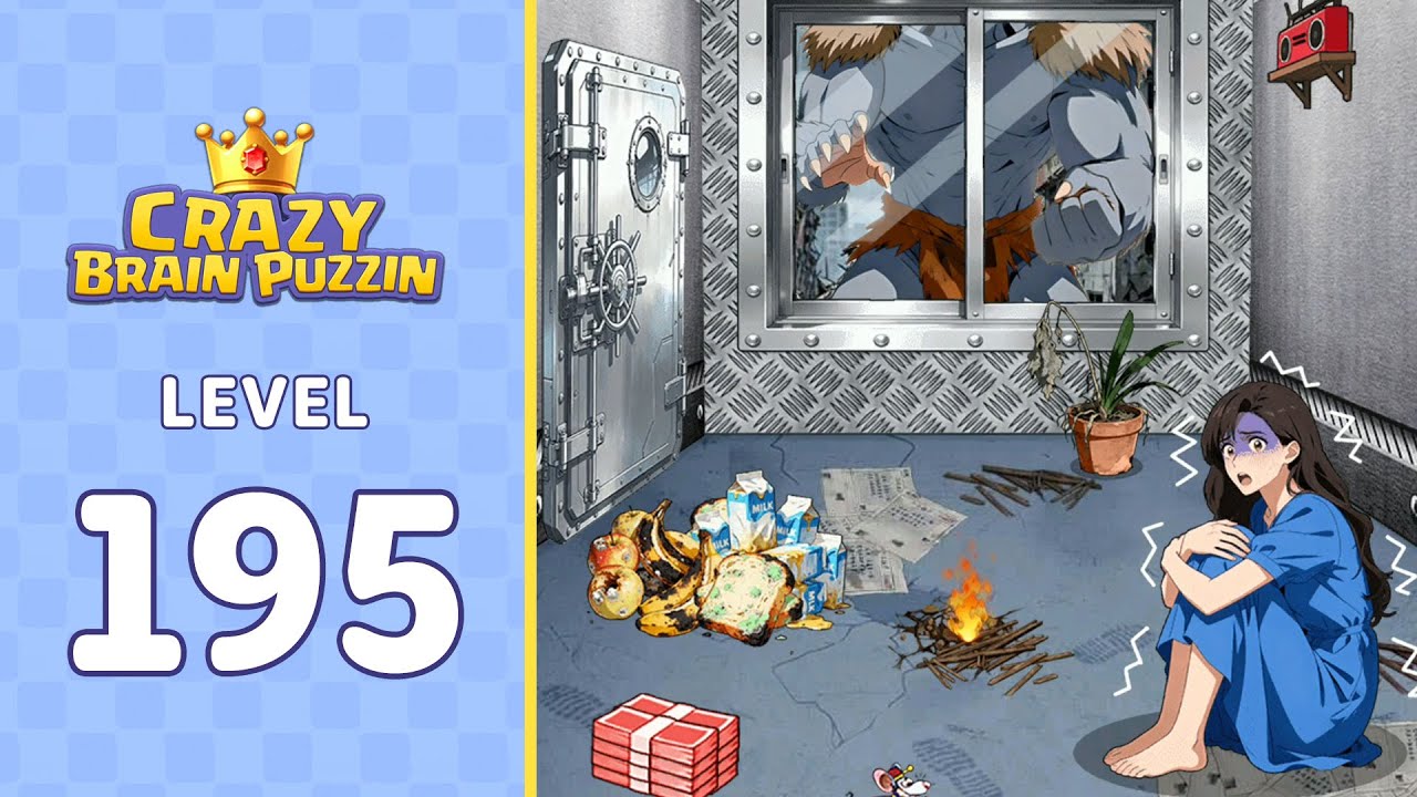 Crazy Brain Puzzle, уровень 195, Убежище | Полное прохождение и решения! 🎯