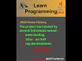 Java Program - Java Naming History
