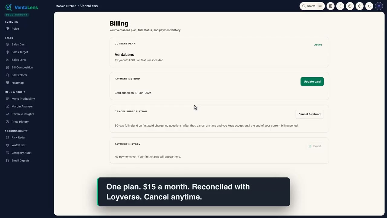 Simple Pricing — $15/month
