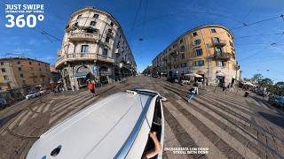360° Ride - Taxi from Piazza di Duomo to Alzaia Naviglio Grande, Milan, Italy