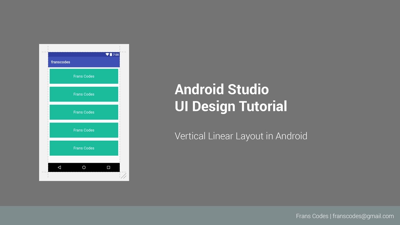 Vertical Linear Layout | Android Studio UI Design Tutorial - YouTube