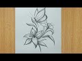 How to draw flowers and butterfly easy pencil sketch for beginnersbutterfly and flowers drawing