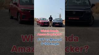Honda Amaze manual vs CVT drag race