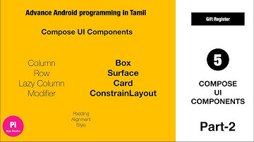 Compose ui containers Box, Surface, Constraint Layout tutorial in Tamil|Kotlin|@AndroidDevelopers