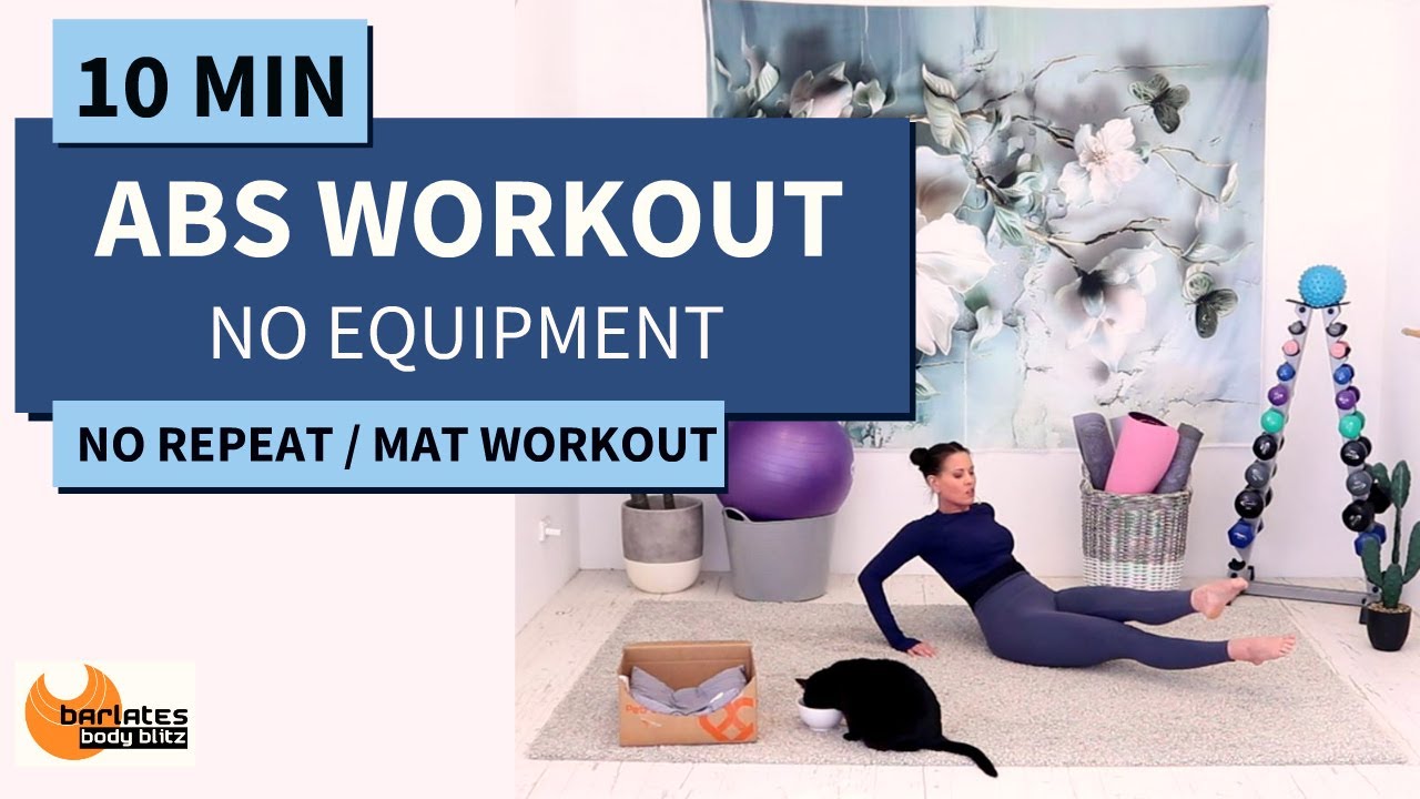 10 MIN AB WORKOUT // NO EQUIPMENT // PILATES MAT ABS EXERCISES ...