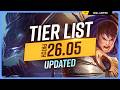 Ref:5Lh6ik76aIs New updated tier list for patch 26.05! - league of legends