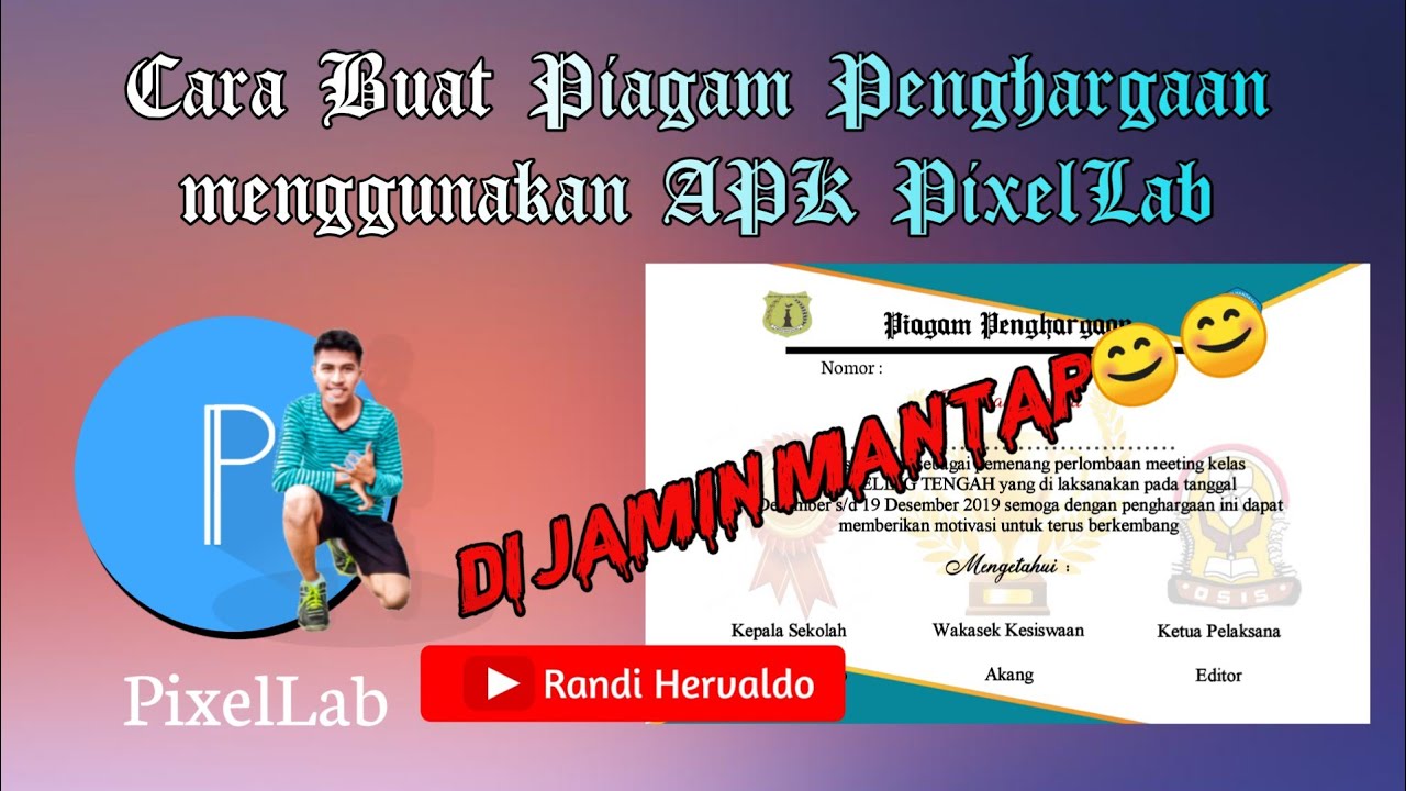 Tutorial Cara Desain  Piagam Penghargaan Di  PixelLab 