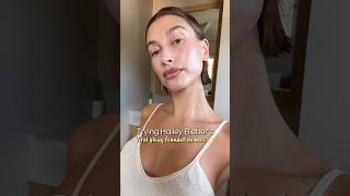 Hailey Bieber’s viral glowy foundation hack!! 😱🤩 #art #makeup #glowyskin #haileybieber #grwm #mua