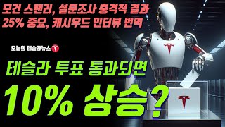 테슬라 투표 통과되면 +10% 상승? 모건 스탠리, 설문조사 충격적 결과발표! 25% 의결권이 중요하다 캐시우드 인터뷰 번역!