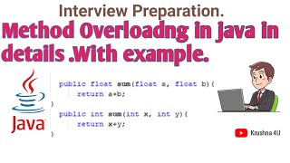Method overloading in java in details (@krushna3008 ) #overloading #java #method