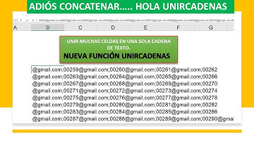 UNIRCADENAS: concatenar varias celdas en una sola excel