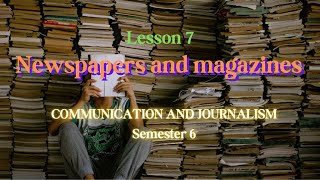 Lesson   7   Newspapers and magazines