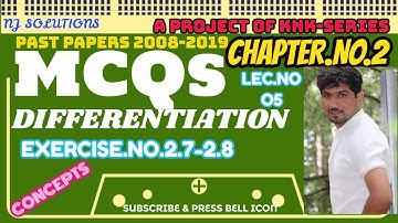 MATHEMATICS PART 2 MCQS SERIES CH.NO.2 [2.7-2.8]DIFFERENTIATION PAST PAPERS SOL BY NAVEED JAFAR