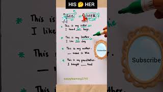 #HIS VS HER🤔#possessive forms🕺🏻#viral💃🏻 video # viral lesson#ieltsvocabularyenglish #learnenglish