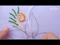 Hand embroidery elegant flower design by @RoseWorld #easy tutorial for beginners