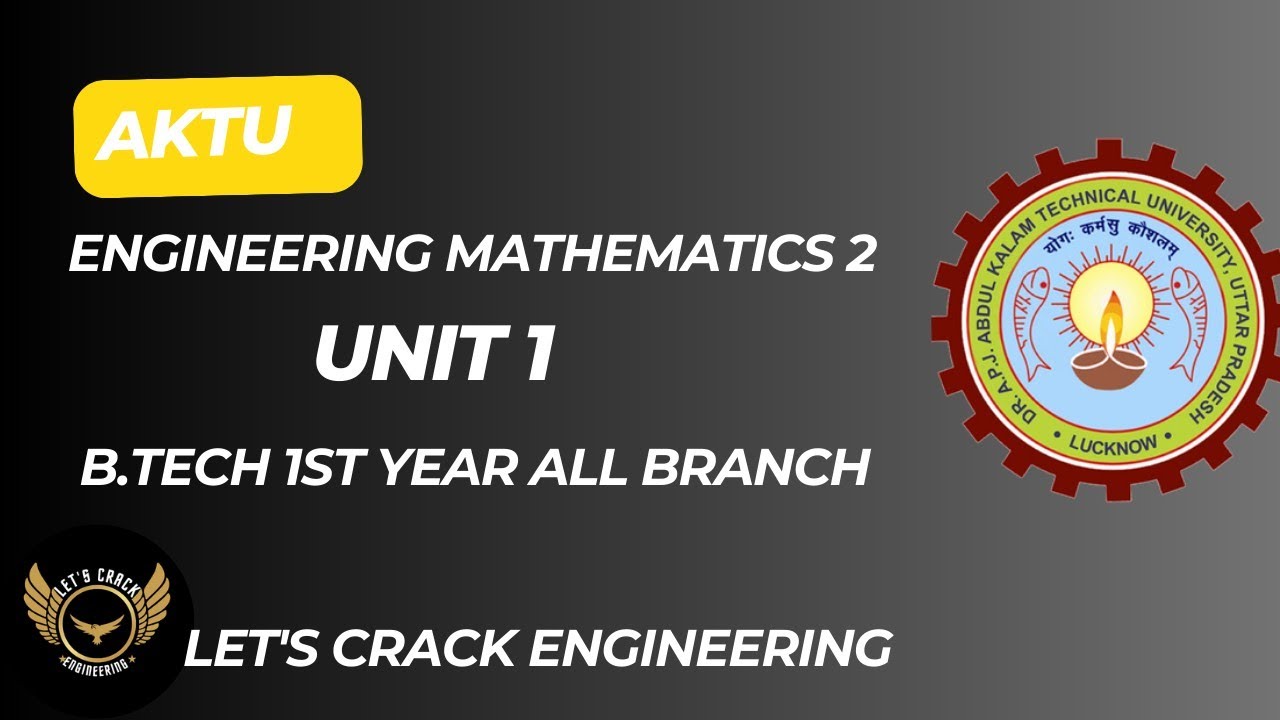 Engineering Mathematics 2 | Unit - 1 Important Questions #aktu - YouTube