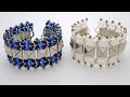 TheHeartBeading: Bracelet with Pyramid Studs and Superduo Beads (no sound)