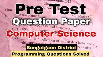 HSLC Pre Test 2022 Computer Science Solved Answers (programming part)