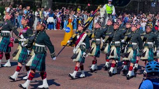 A Rare Sight at Changing of The Guard: The Royal Regiment of Scotland march to Buckingham Palace  