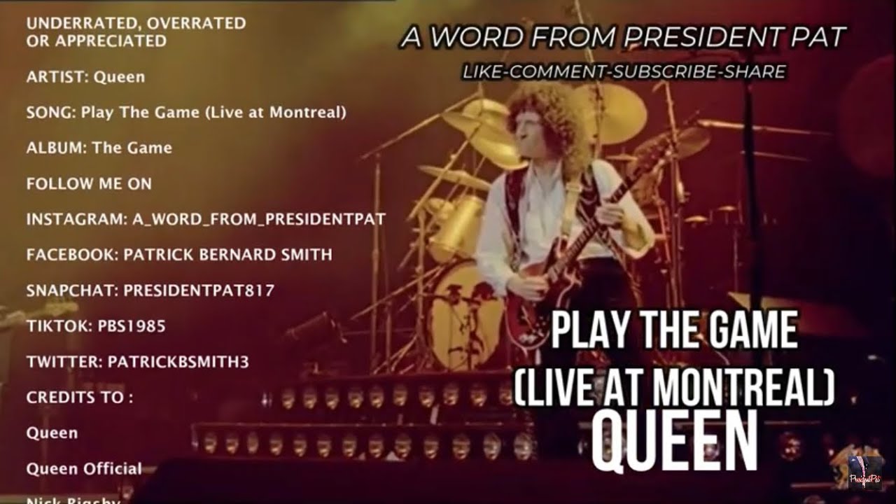 QUEEN - PLAY THE GAME -(Live at Montreal) - REACTION VIDEO