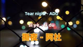 撕夜 - 阿杜 Tear night - ADU.Chinese songs lyrics with Pinyin.