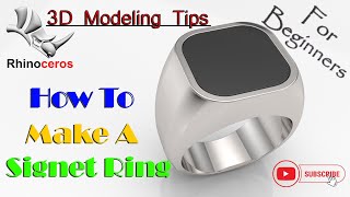 Signet Ring Jewellery CAD Design Using Rhino 3D - With Simple Steps.#jewellery #tutorial #rhino3d