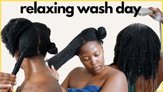 SUPER RELAXING WASH DAY | Emptying My Natural Hair Products | KandidKinks