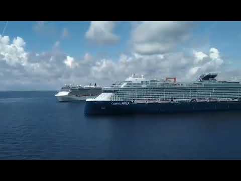 world newest cruise ship the brand new celebrity apex arrived in bahamas!!!