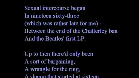 Annus Mirabilis by Philip Larkin (read by Philip L...