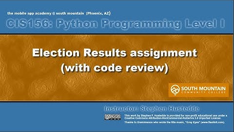 Python 07K - Election Results project