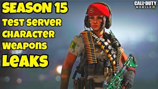 SEASON 15 Test Server Character Weapons Leaks | Cod Mobile Season 15 Leaks | CODM Season 15 Leaks