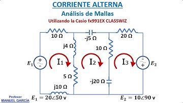 CORRIENTE ALTERNA - Análisis de mallas Ejemplo4