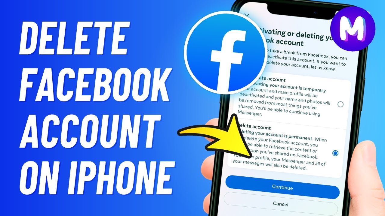 How to Delete FACEBOOK ACCOUNT on iPhone 2024 - YouTube