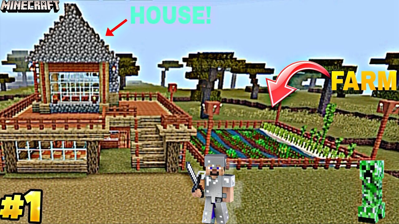 FIRST DAY IN MINECRAFT! MINECRAFT PE SURVIVAL GAMEPLAY||#1 - YouTube