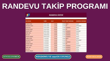 Excel Randevu Takip Programı – Windows & macOS, Güncellenebilir