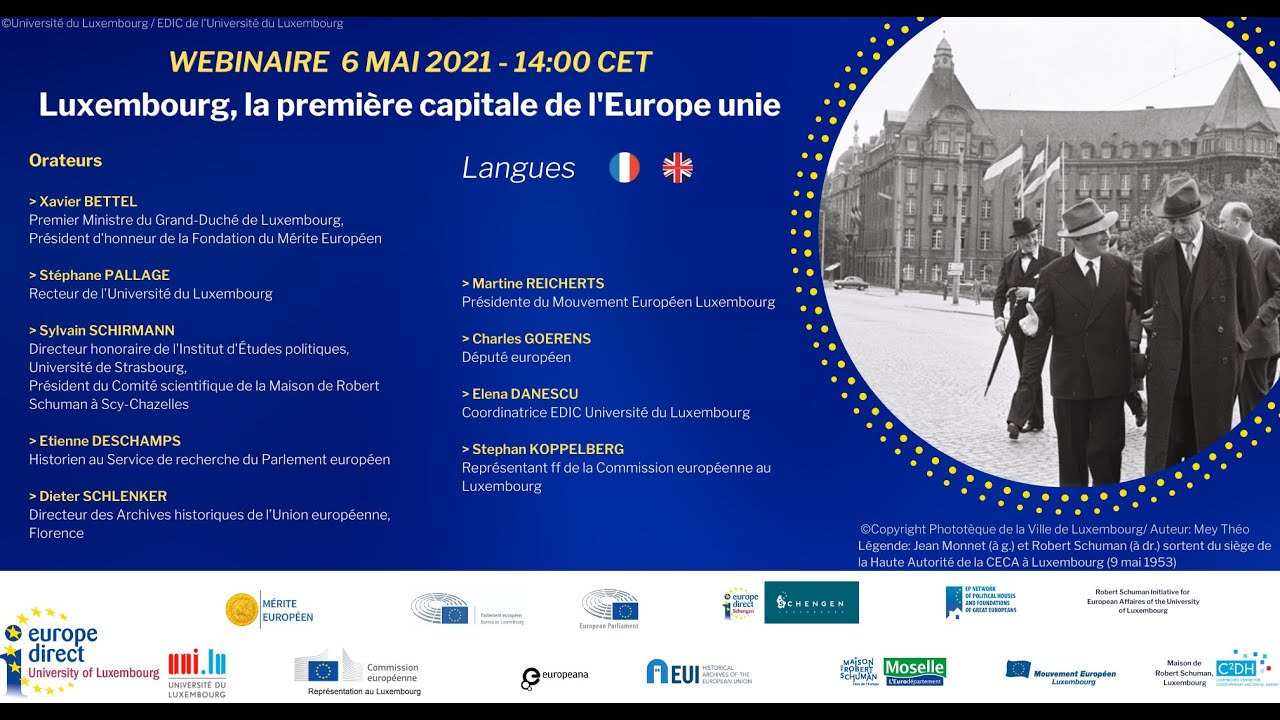 Webinaire : Luxembourg, la première capitale de l'Europe unie