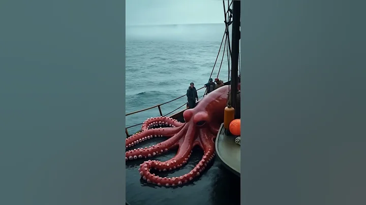 Strange GIANT Octopus caught at the sea by fishermen!!🌊🐟!! #ocean #deepsea #shorts #creature